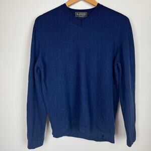 M.PENNER For Men HOUSTON Pullover Virgin Wool Sweater Blue Made in Italy
